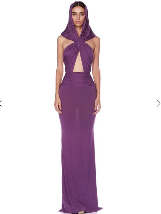 Bronx and Banco Dresses & Skirts - Bronx and Banco Purple Hooded Twist Maxi Gown